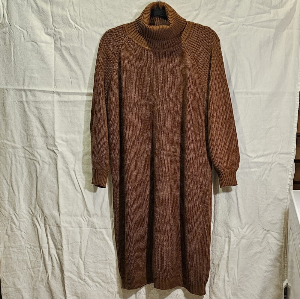Balloon Sleeve Knit Sweater Dress